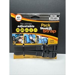 ROK Straps Luggage Tie Down Adjustable‎ Straps 12"-42" x 5/8" BLACK